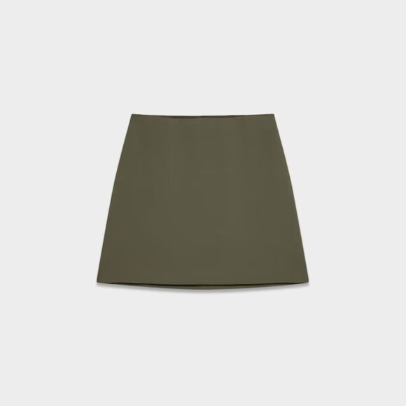 NWT Aritzia WILFRED Classic Mini Skirt - Crepette Dark Olive - Picture 7 of 9